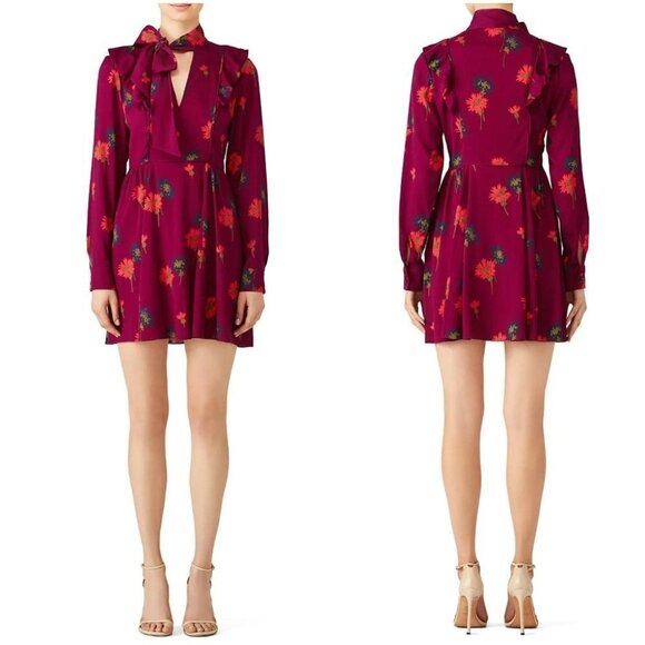 Tanya Taylor Purple Plum Aubree 100% Silk Dress $550 - Picture 1 of 11